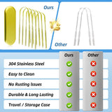 Alosalut 6 Pack Tongue Scrapers - Reusable & Easy to Clean Tongue Cleaner - Medical Grade Stainless  - Gold - U-Shaped (6 Count)