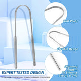 Alosalut 6 Pack Tongue Scrapers - Reusable & Easy to Clean Tongue Cleaner - Medical Grade Stainless  - Silver - Classic (6 Count)