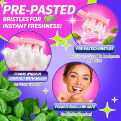 Alosalut Pre-Pasted Disposable Toothbrushes - Individually Wrapped Mini Travel Toothbrush with Floss - Mixed (36 Pack)