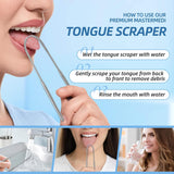 Alosalut 6 Pack Tongue Scrapers - Reusable & Easy to Clean Tongue Cleaner - Medical Grade Stainless  - Silver - Classic (6 Count)