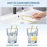 Alosalut 6 Pack Tongue Scrapers - Reusable & Easy to Clean Tongue Cleaner - Medical Grade Stainless  - Gold - U-Shaped (6 Count)