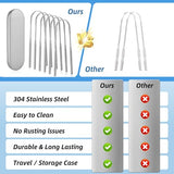 Alosalut 6 Pack Tongue Scrapers - Reusable & Easy to Clean Tongue Cleaner - Medical Grade Stainless  - Silver - U-Shaped (6 Count)