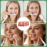 Alosalut 40 Pack Mini Disposable Toothbrushes with Detachable Floss Pick - No Rinse Travel Toothbrus - Mint