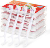 Alosalut 40 Pack Mini Disposable Toothbrushes with Detachable Floss Pick - No Rinse Travel Toothbrus - Cherry Blossom