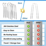 Alosalut 6 Pack Tongue Scrapers - Reusable & Easy to Clean Tongue Cleaner - Medical Grade Stainless  - Silver - Classic (6 Count)