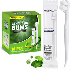 Alosalut 76 Pack Pre-Pasted Disposable Toothbrushes - White - Main image