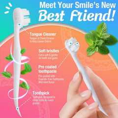Alosalut 76 Pack Pre-Pasted Disposable Toothbrushes - White - Product detail 2