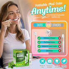 Alosalut 76 Pack Pre-Pasted Disposable Toothbrushes - White - Product detail 6