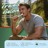 Alosalut 40 Pack Mini Disposable Toothbrushes with Detachable Floss Pick - No Rinse Travel Toothbrus - Mint