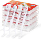 Alosalut 40 Pack Mini Disposable Toothbrushes with Detachable Floss Pick - No Rinse Travel Toothbrus - Mixed Flavor
