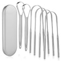 Alosalut 6 Pack Tongue Scrapers - Reusable & Easy to Clean Tongue Cleaner - Medical Grade Stainless Steel Tongue Brush for Fresh Breath Oral Care