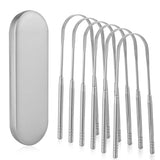6 Pack U-Shaped Tongue Scrapers - Medical Grade Stainless Steel