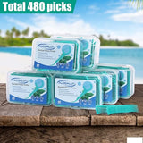 480 Count Dental Floss Picks - Mint Flavored with Built-in Toothpick