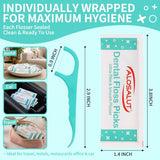 600 Pack Individually Wrapped Dental Floss Picks - Mint Flavored