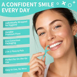 600 Pack Individually Wrapped Dental Floss Picks - Mint Flavored