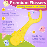 200 Count Dental Floss Picks for Kids - Fun Animal Shape Toddler Flossers
