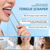 6 Pack U-Shaped Tongue Scrapers - Medical Grade Stainless Steel