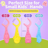 200 Count Dental Floss Picks for Kids - Fun Animal Shape Toddler Flossers